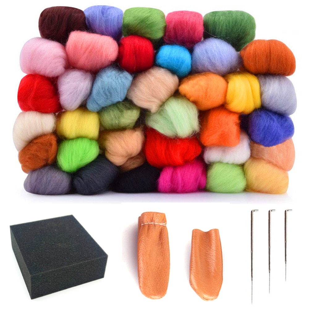 Needle Felting Kit Book 11 Colours 80g/2.8oz to Make 6 Kits Wool Diy Felted Wool Needle Felting Kit Book 11 Colours 80g/2.8oz to Make 6 Kits Wool Diy Felted Wool
