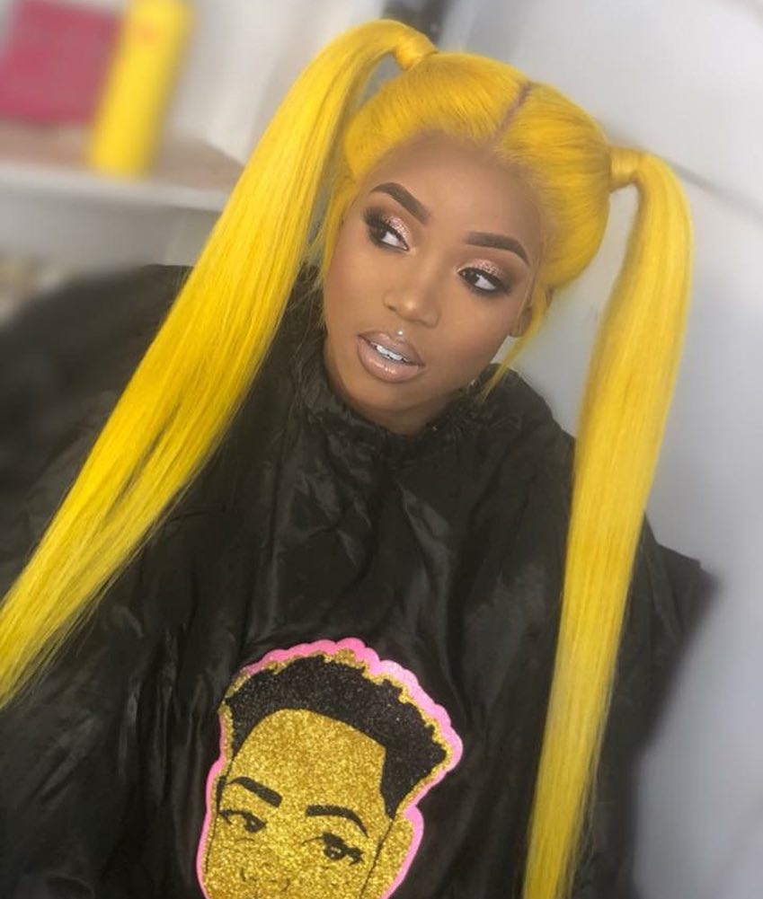 black yellow wig