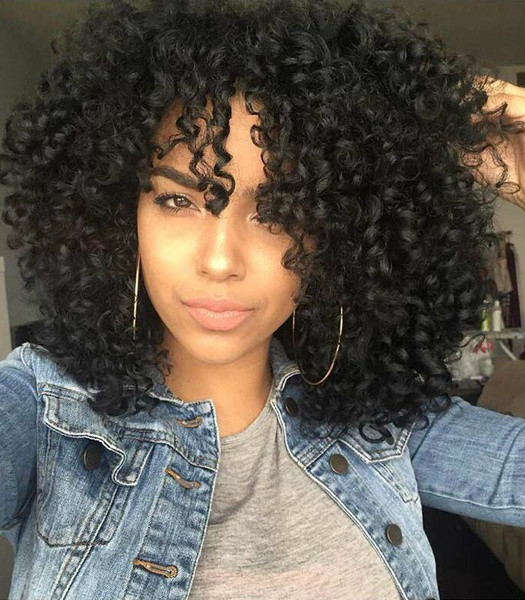 Ladystar 12 Wavy With Bangs Wigs For African American Women The
