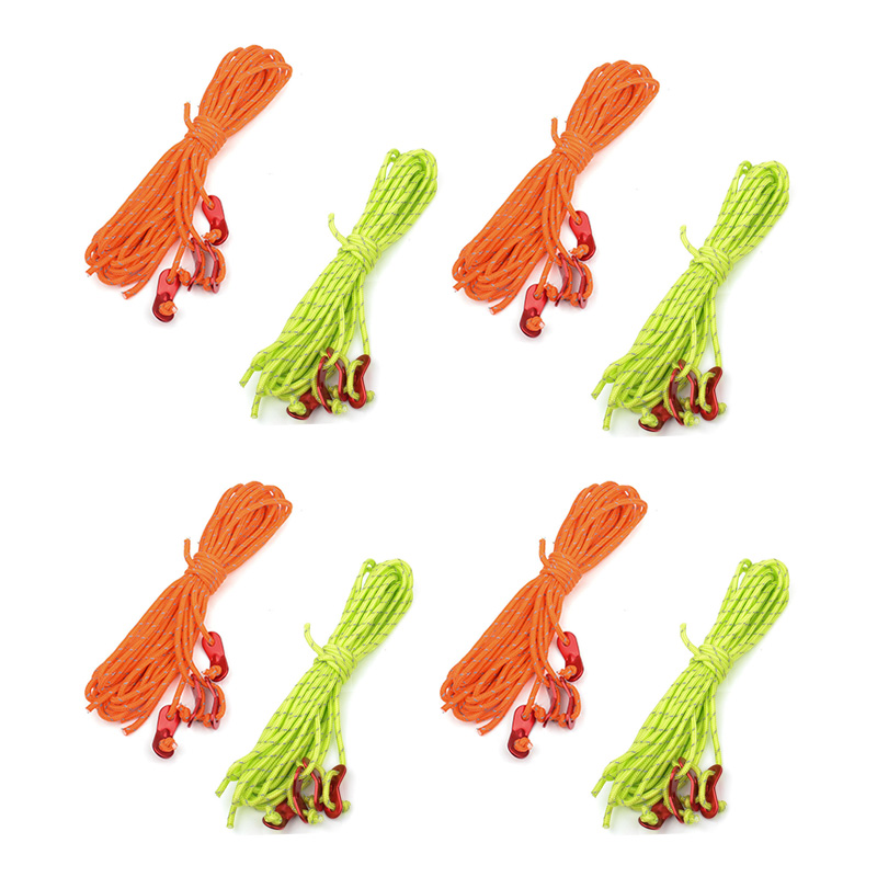 9Pcs Reflective Tent Guy Ropes and Tent Pegs,Tent Guide Lines Cord with Aluminum Tensioners Adjuster Curved Hook On Top for Securing Camping//Hiking//Awning//Tents