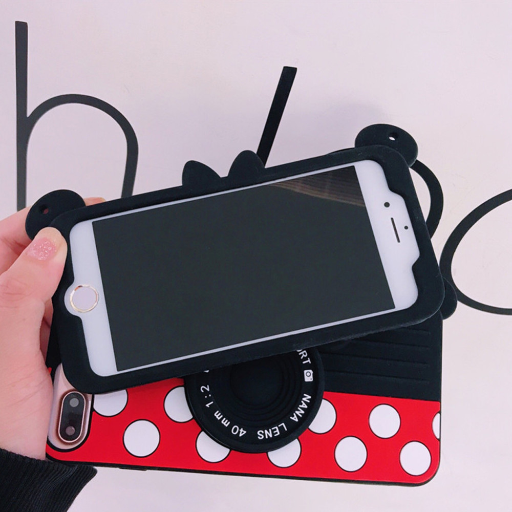 Buy 3d Mickey Mouse Iphone Case Cartoon Camera Neck Strap Iphone