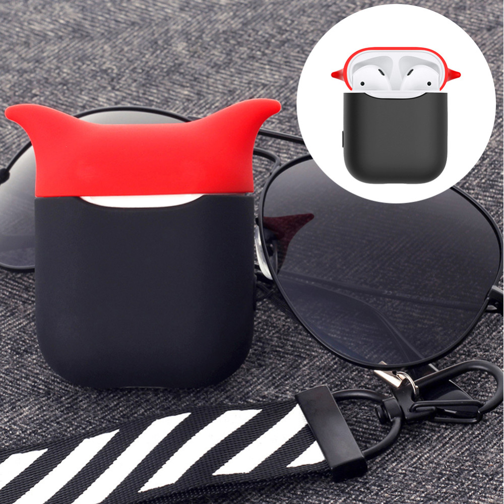 Buy Devil Horn Silicone Airpods Case Soft Anti Fall Apple Airpods