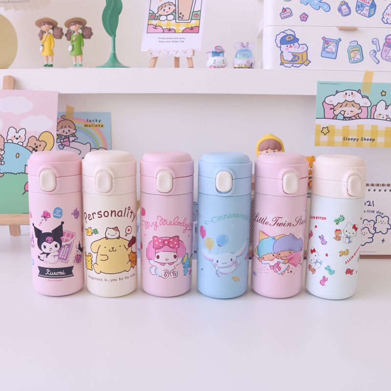 SANRIO KITTY MELODY TWIN STAR 340ML STAINLESS STEEL VACUUM FLASK THERMOSFLASCHE