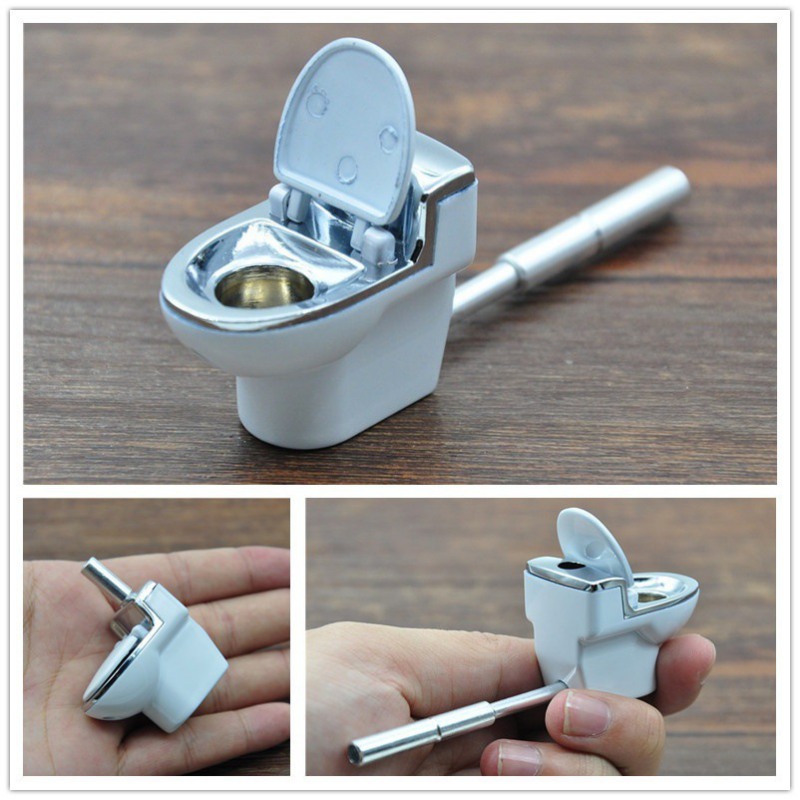 pack of 3 3 Mini Toilet Metal Tobacco Pipe