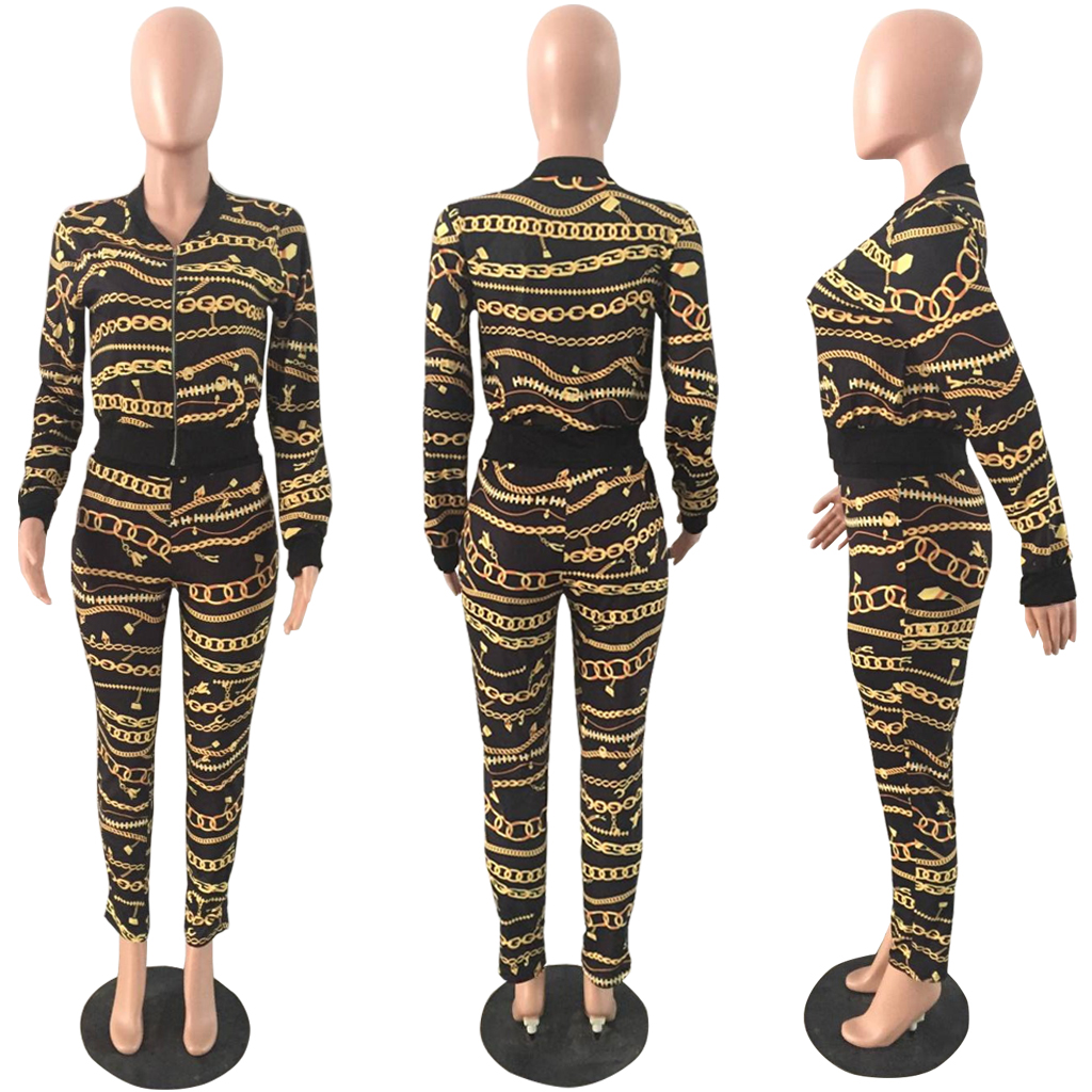 chain print tracksuit