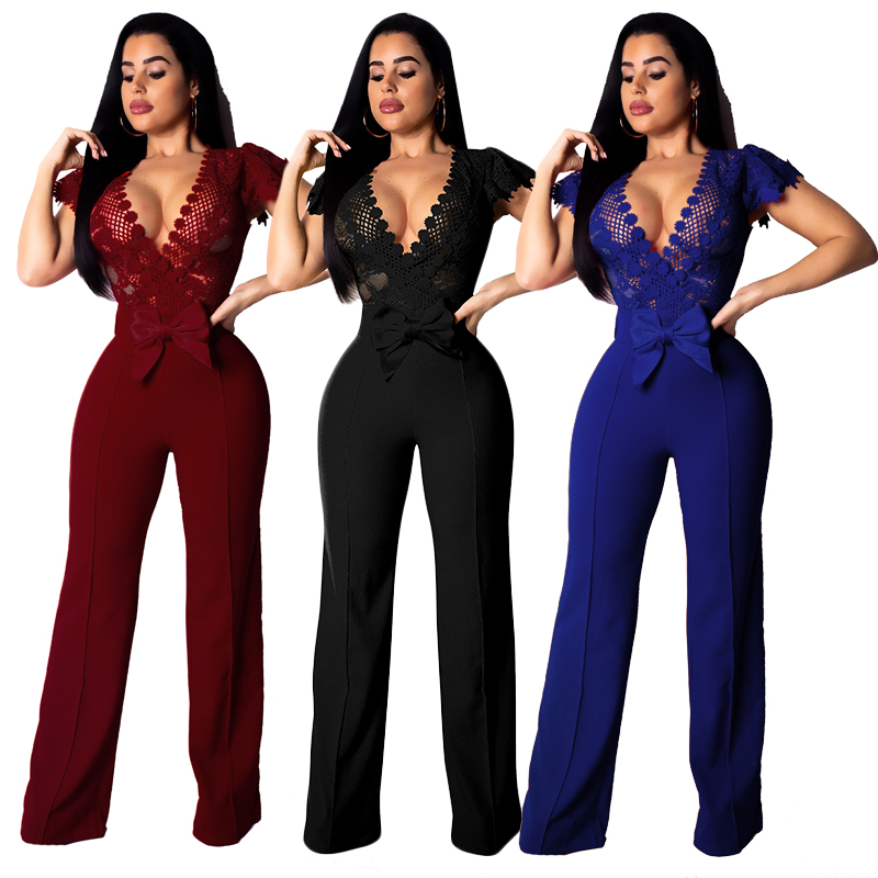cap sleeve wide leg jumpsuit