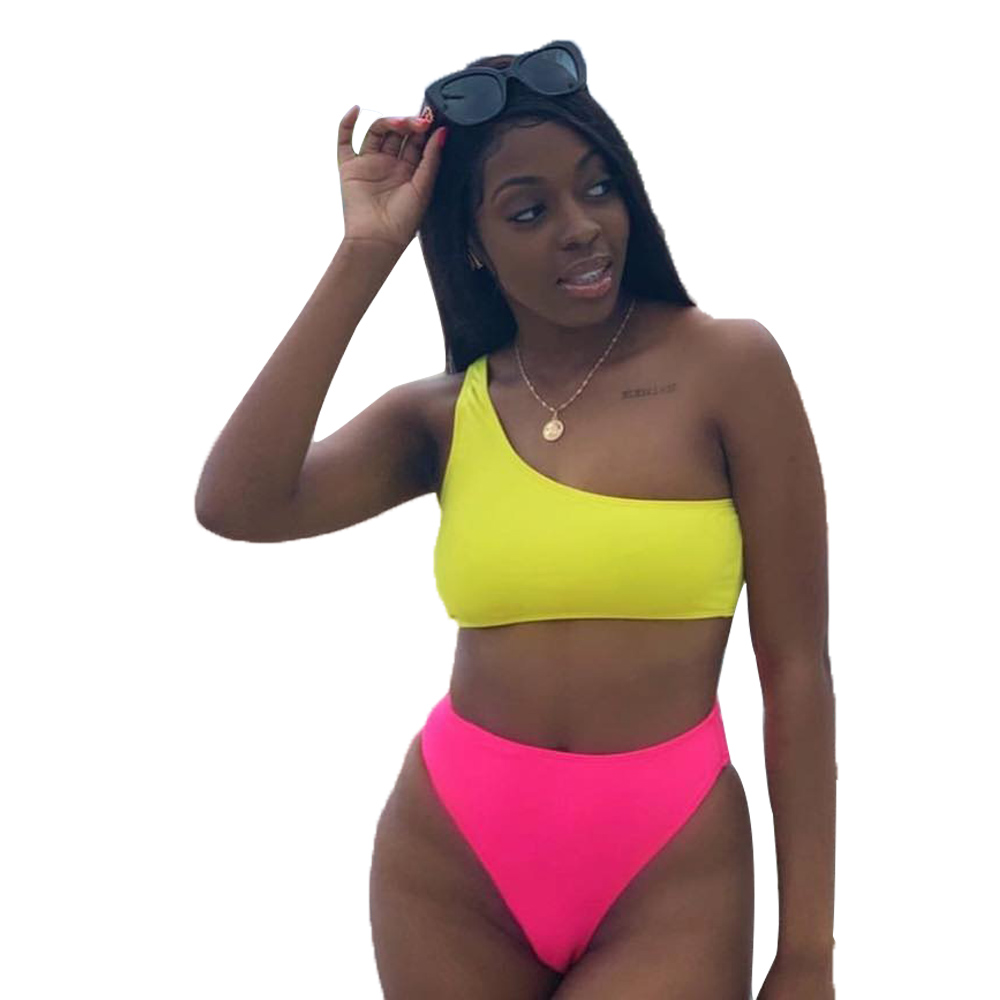 one shoulder 2 piece swimsuit