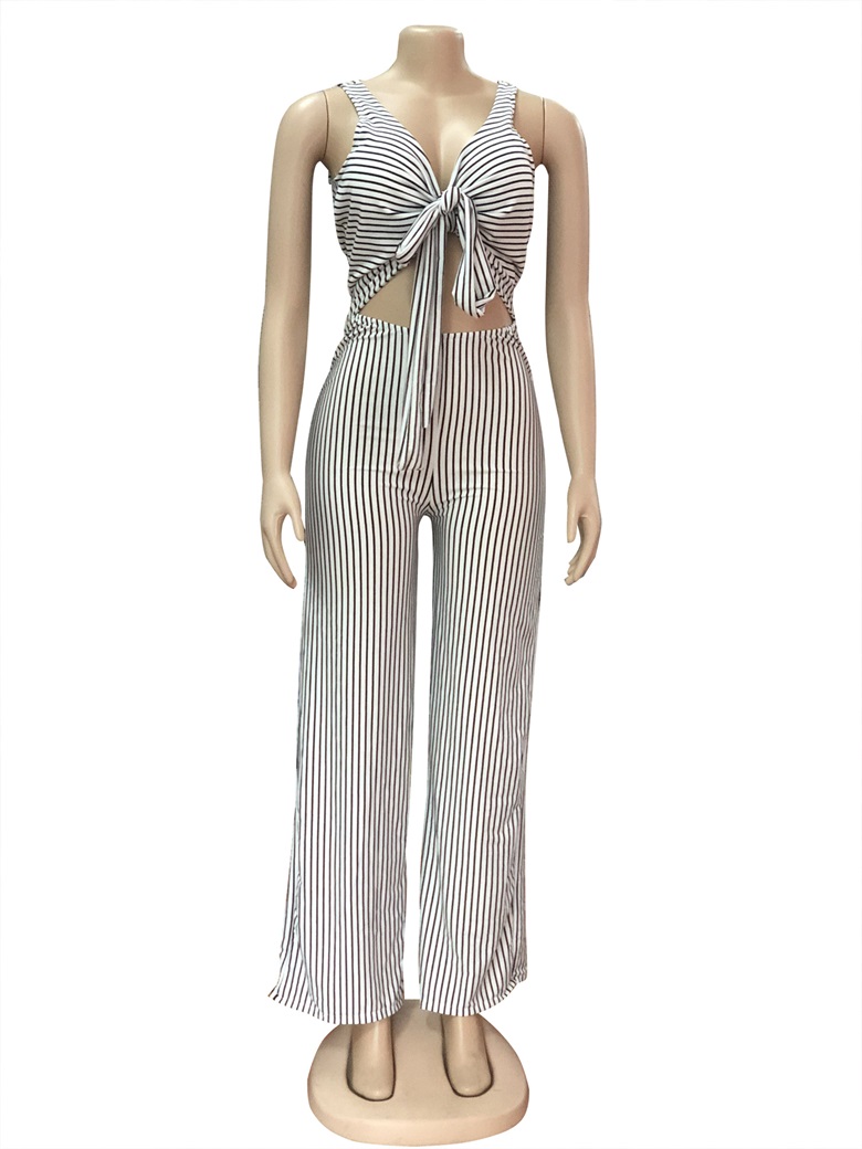 tie front cutout jumpsuit