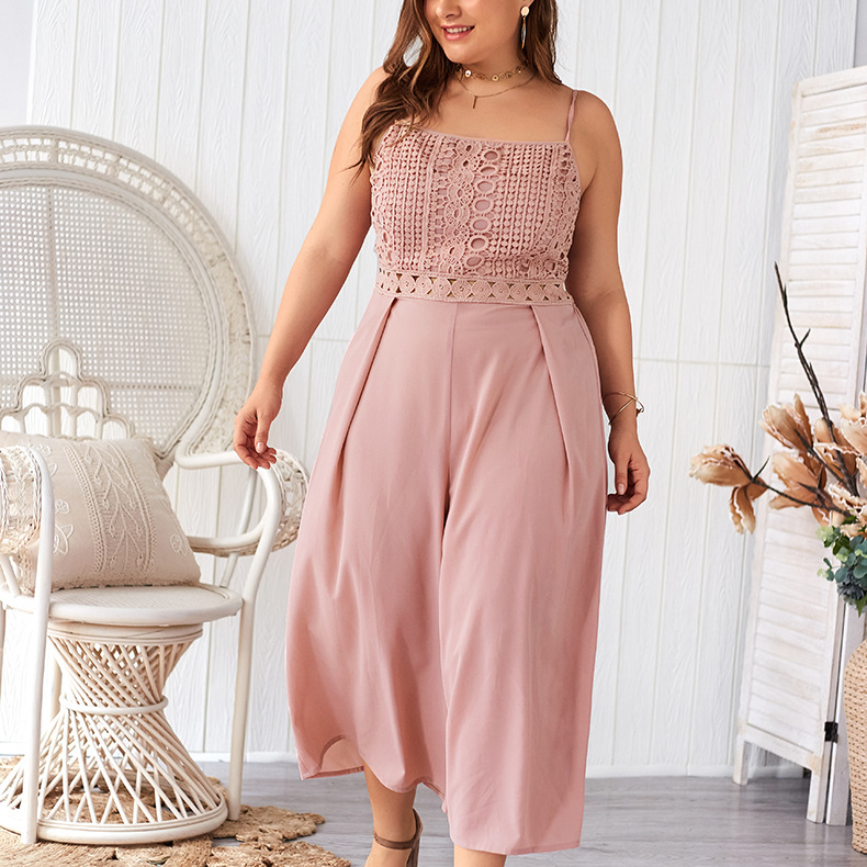 lace bodice cami jumpsuit