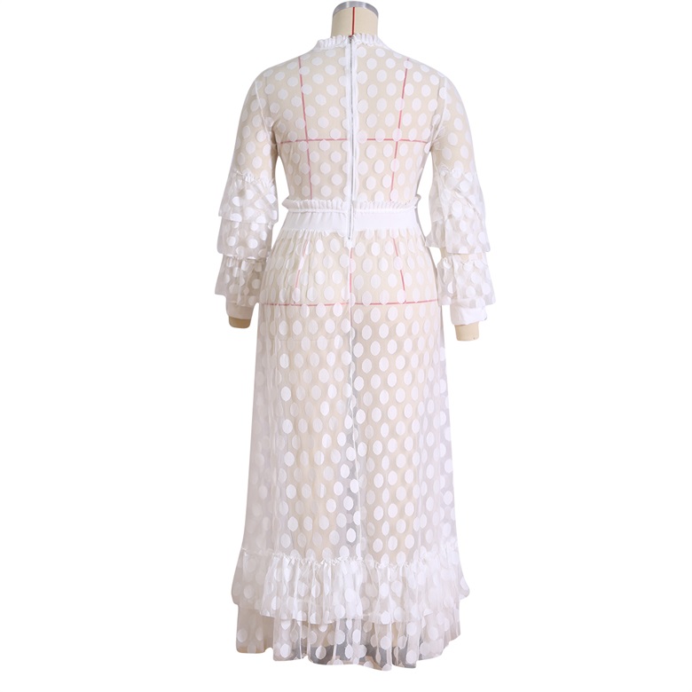 white mesh dress plus size