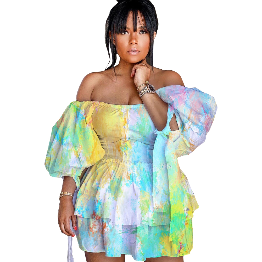 tie dye short dress