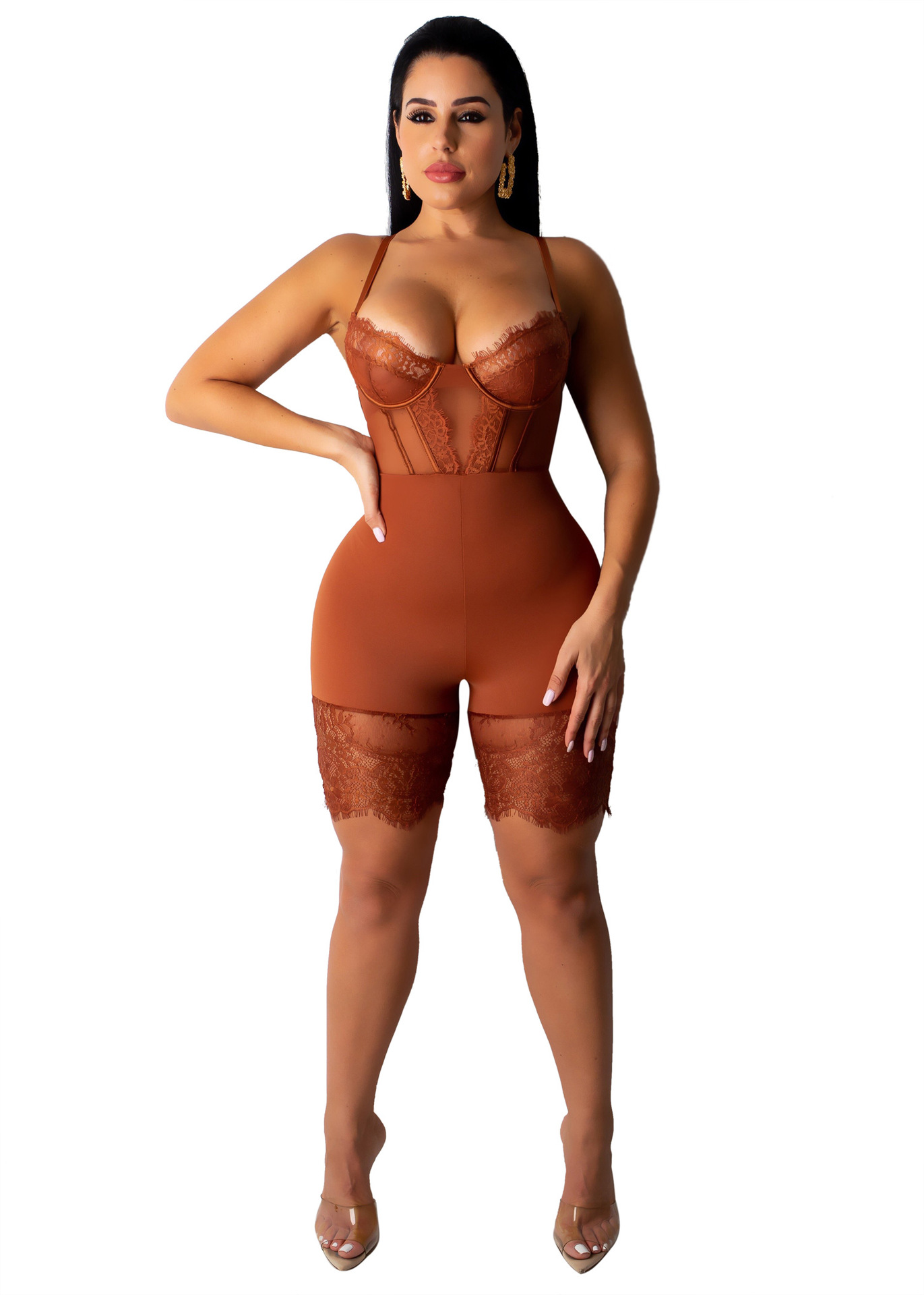 red tight romper