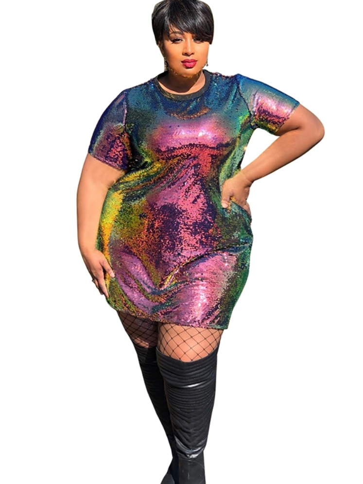 purple sequin top plus size