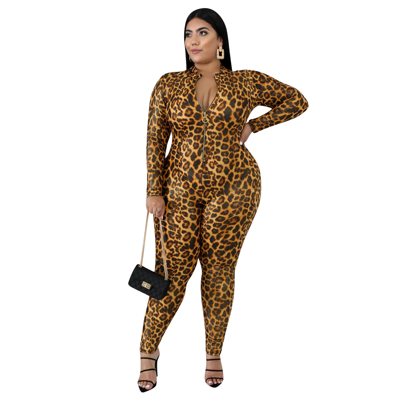 leopard print jumpsuit plus size