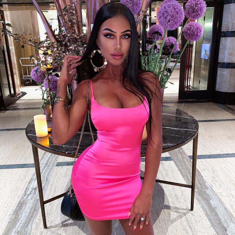 hot pink cami dress