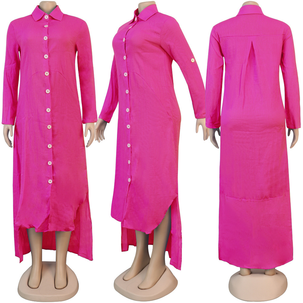 hot pink shirt dress