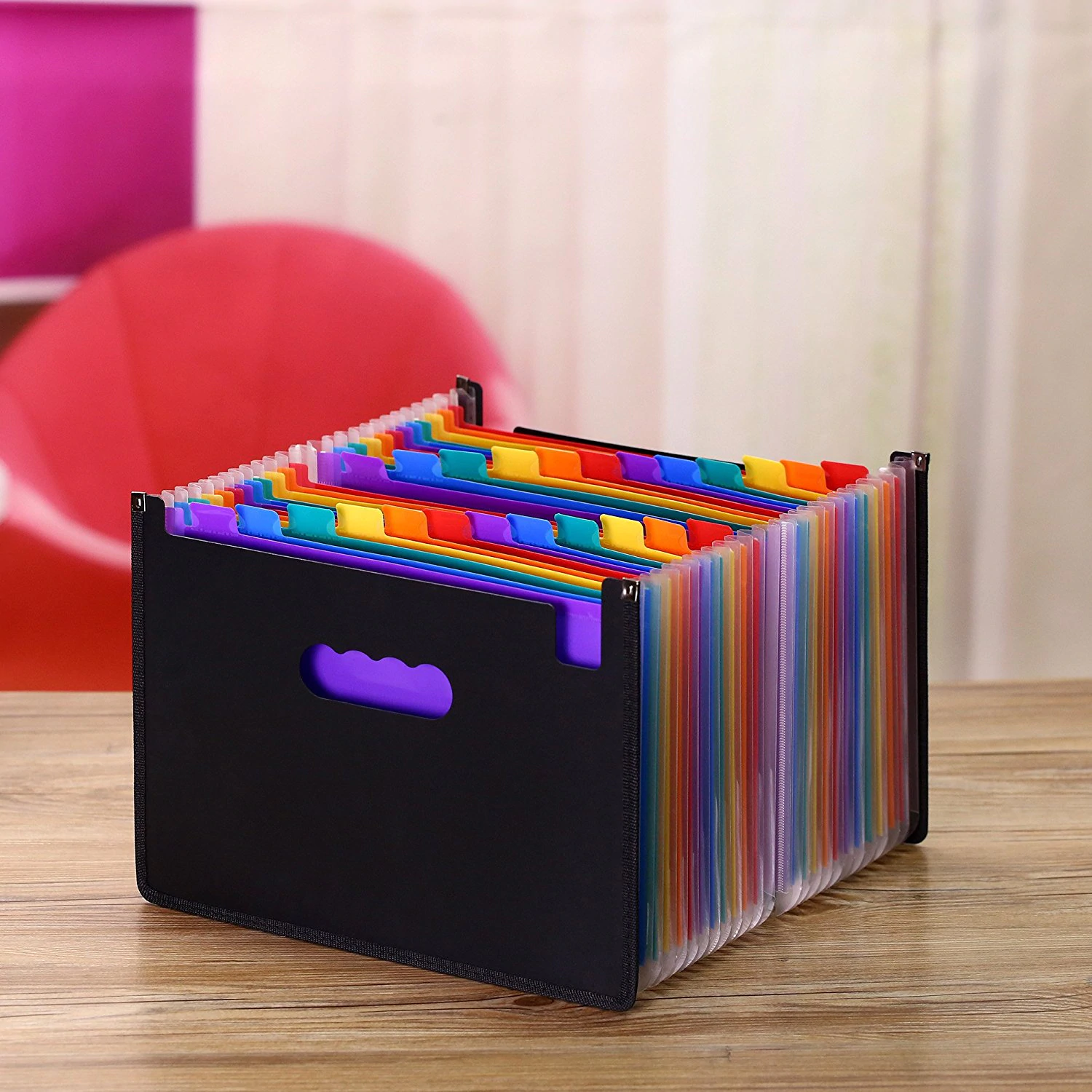 Hot Sale 24 Pockets Expanding File Folder A4 Organizer Portable
