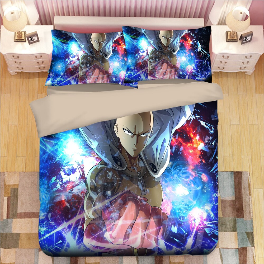 One Punch Man Bedding Set Cartoon Anime Duvet Covers 3d Bedding