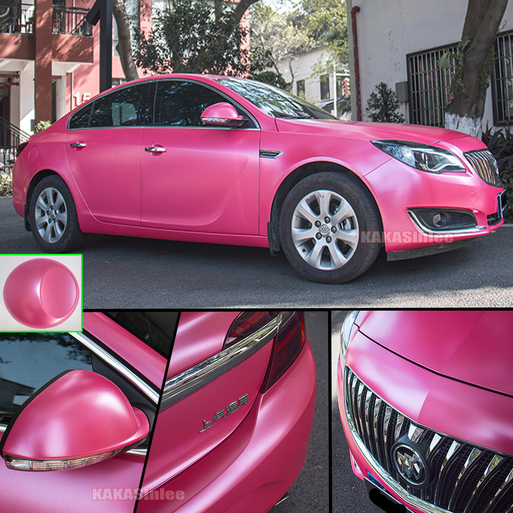 Rose Gold Car Pearl Metal Satin Matte Metallic Chrome Vinyl Wrap Sticker Film CF