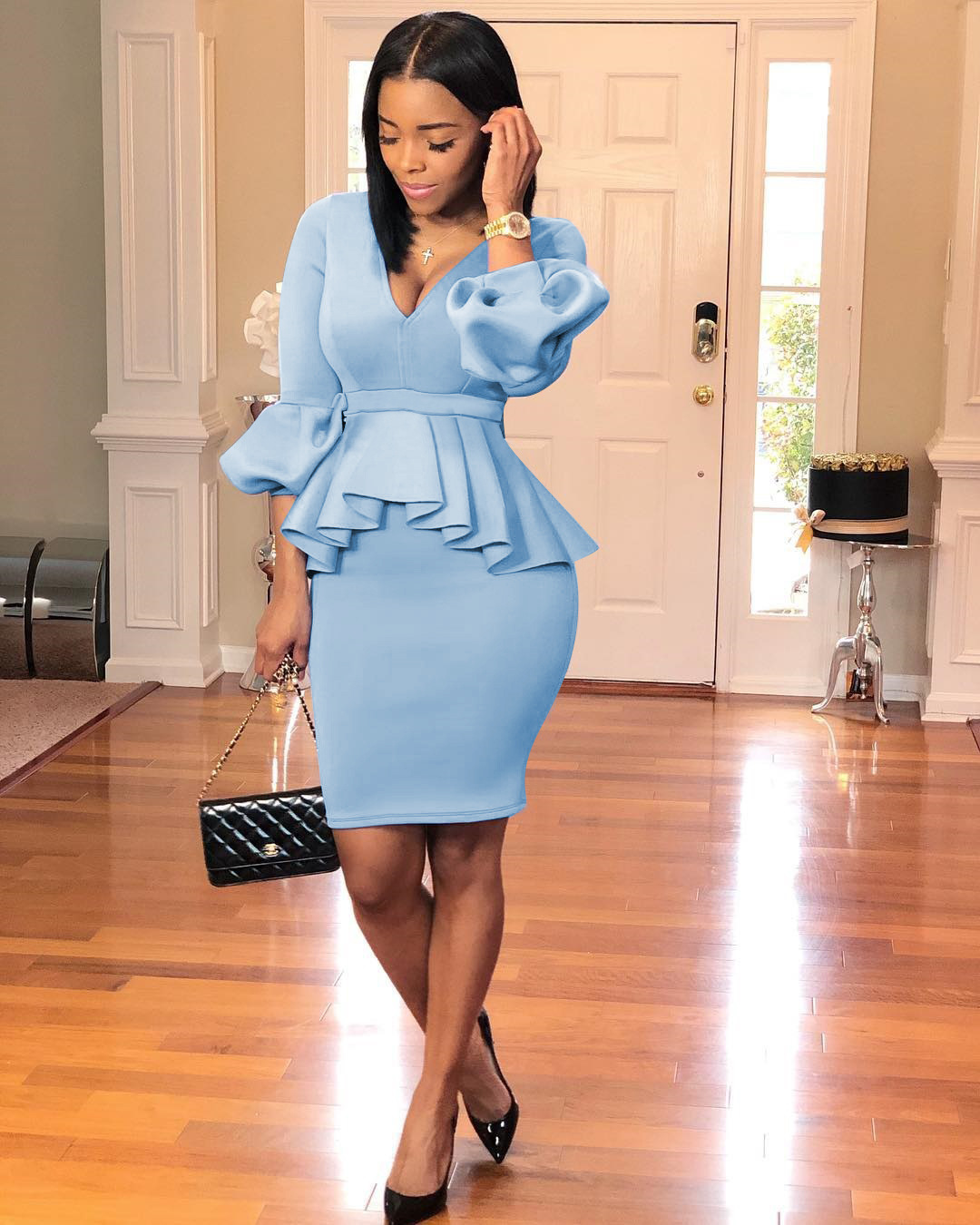 2 piece peplum dress