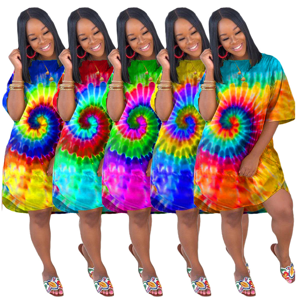 tie dye plus size dress