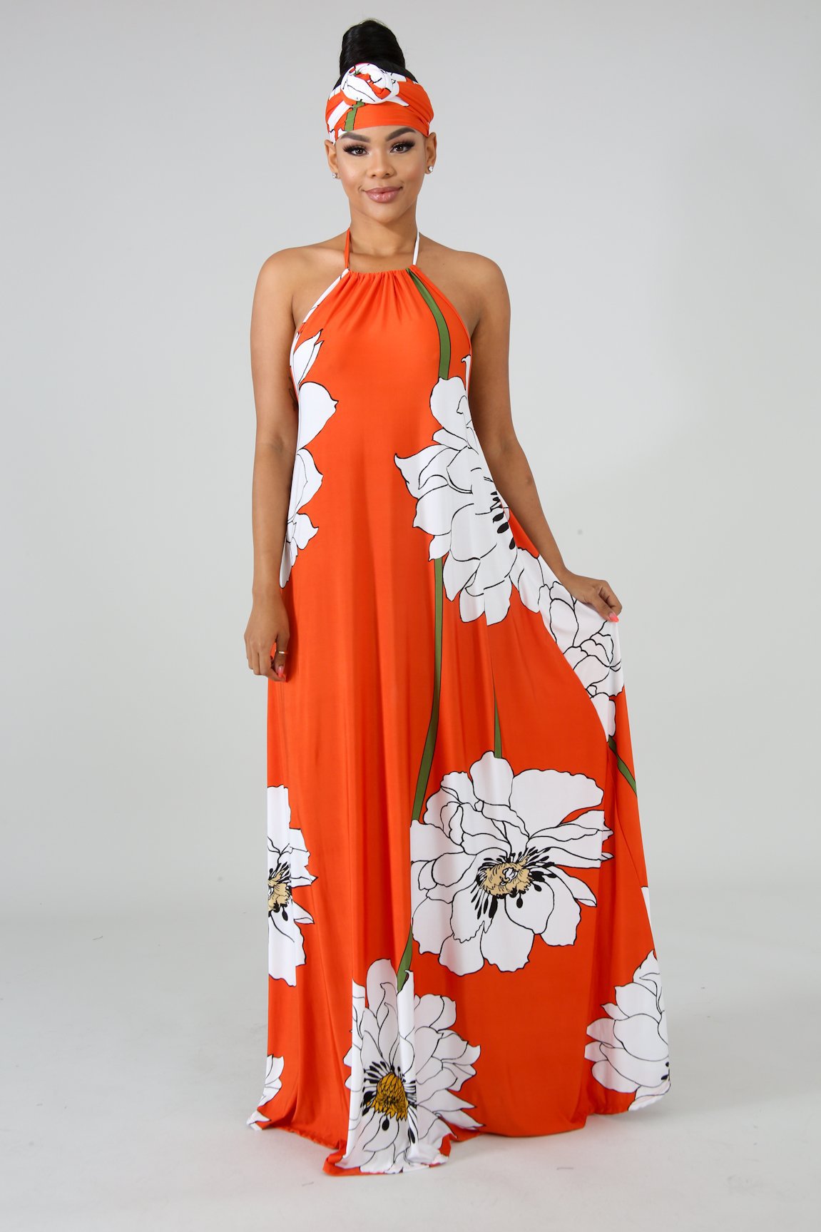 sundress with matching head scarf