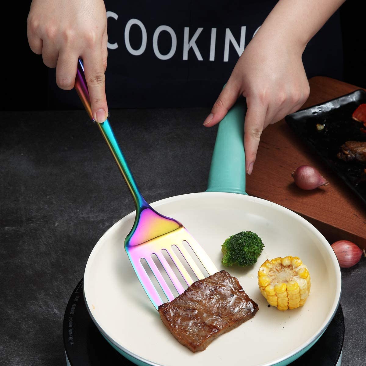 Details about   Berglander Spatula Colorful Spatulas W Stainless Steel Rainbow Slotted Turner