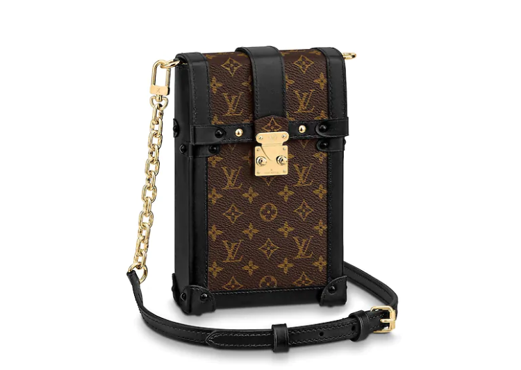 US$ 530 - Louis Vuitton Monogram Canvas Trunk Vertical Chain Bag Black M63913 - www.speedy25.com