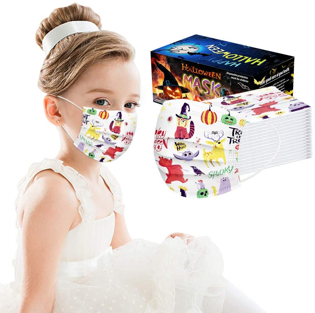 Disposable Face Bandanas Cloth Covering WTA 3 Ply Non-Woven for Kids Breathable and Anti-Haze Dust No Washable 