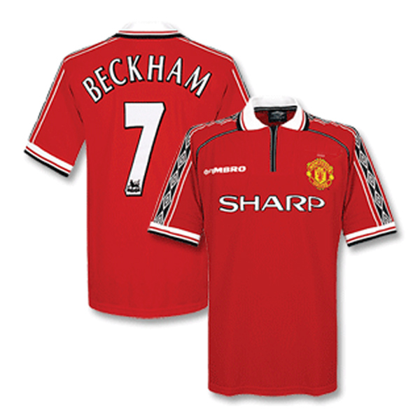 US$ 22.00 - Beckham 7# 1998-1999 Man Utd Home Retro Soccer Jersey -  m.kkgol.com