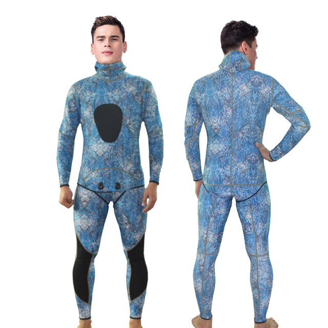 3mm Camouflage Men Full Wetsuit Spearfishing Scuba Snorkeling Diving Back Zipper