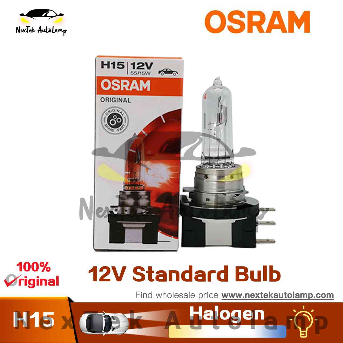OSRAM H15 12V 55/15W 64176 PGJ23t-1 3200K Original Line Bulb Halogen  Headlight Auto Lamp OEM Quality