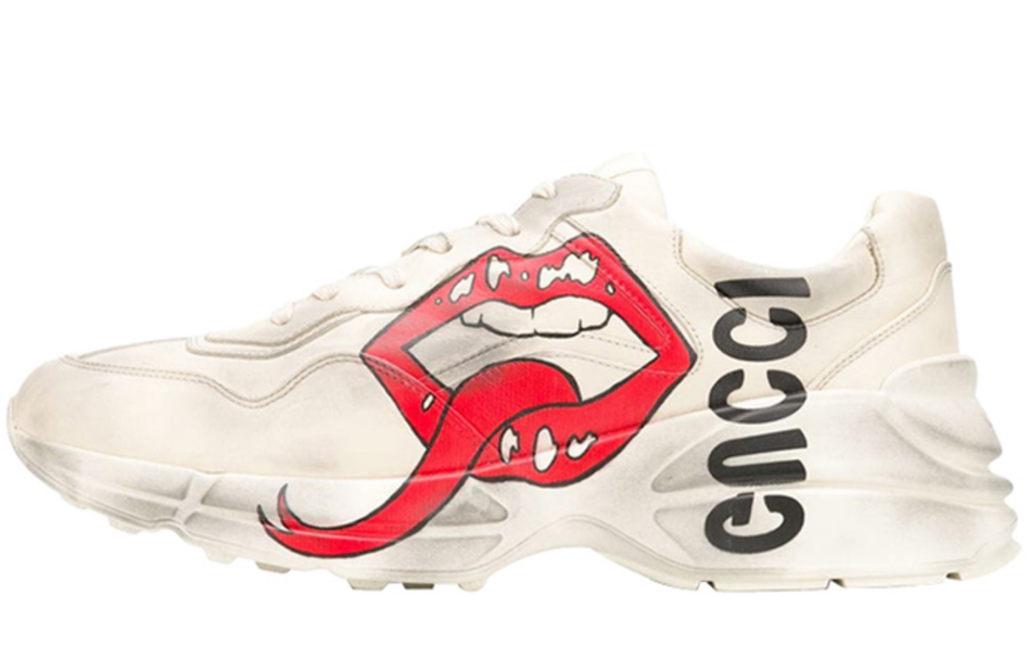 US 145 GUCCI Rhyton lip print makes old sneakers www