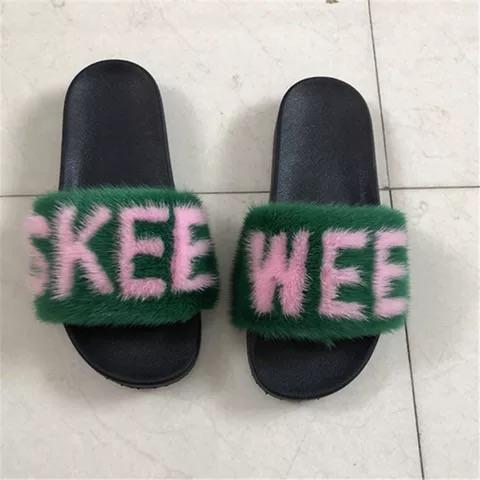 pink and green slides