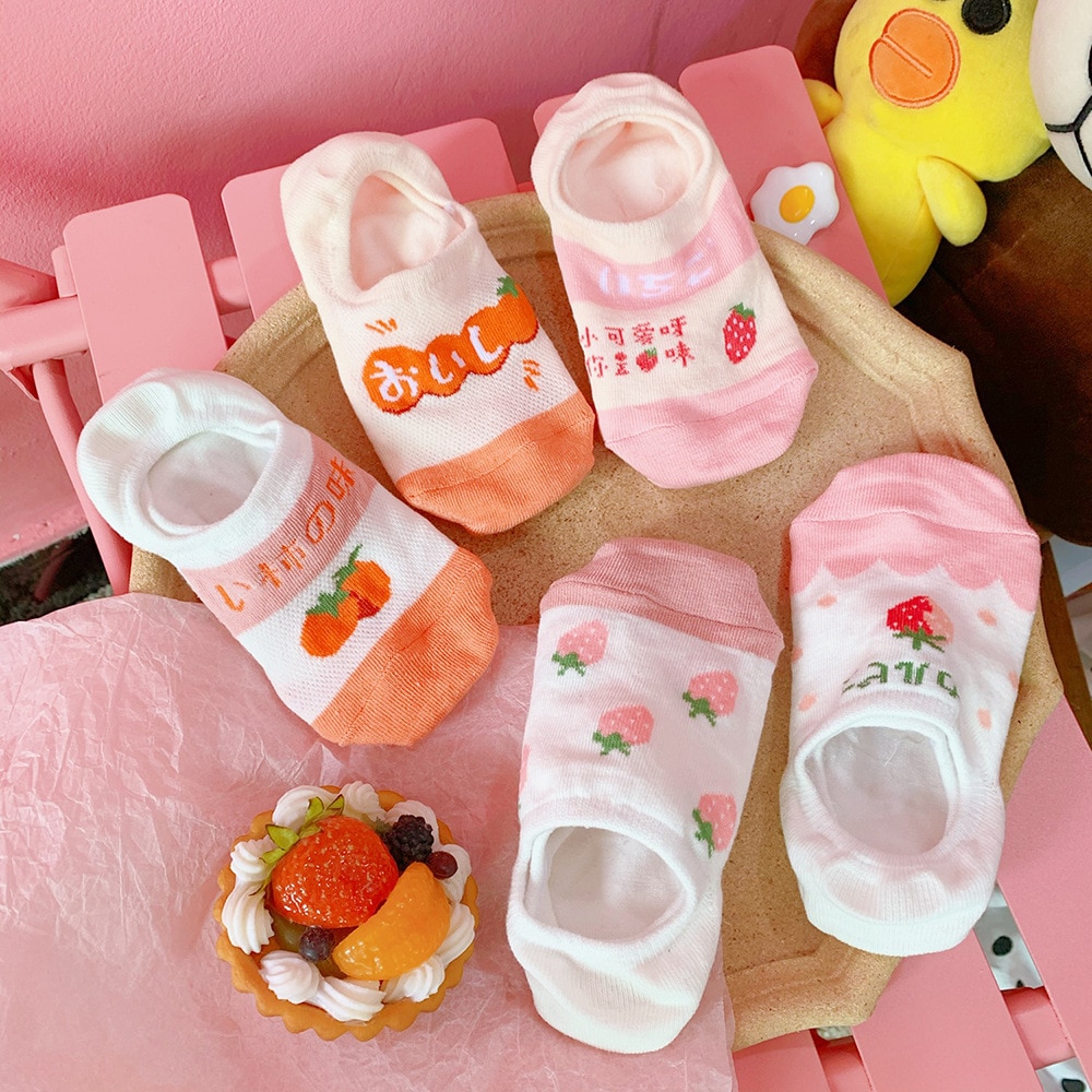 5 Pairs Lot Summer Casual Cute Women Socks Animal Cartoon Mouse Duck Socks Cotton Invisible Funny Socks Size 35 41dropshipping