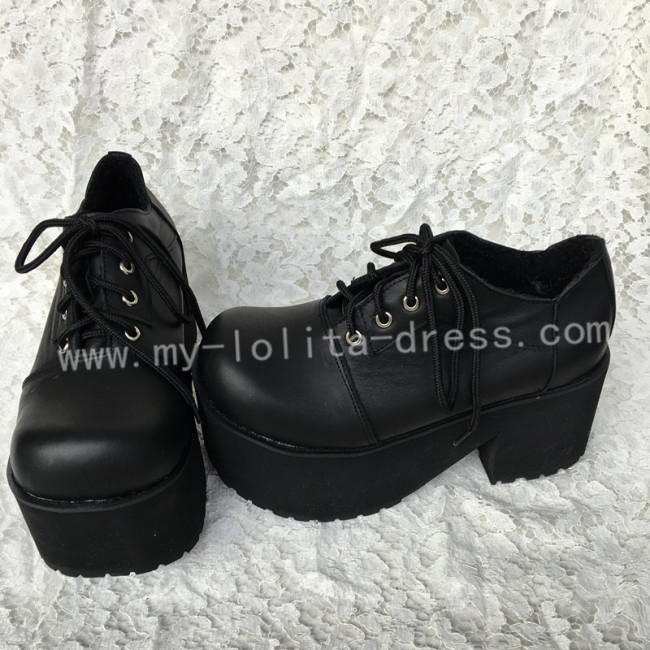Gothic Black Lolita Heels Shoes with 