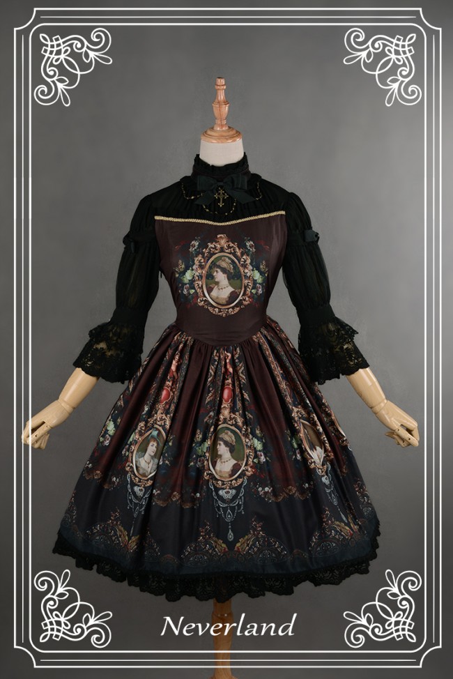 Neverland Lolita ~Ode to Rococo~ Lolita OP Dress Black M in stock