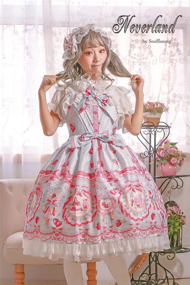 Strawberry Bunny~ Lolita High Waist JSK Dress