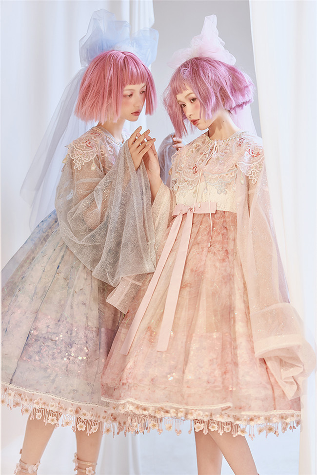 Sakura Carp Heavy Hand-made Lolita JSK Set -Ready Made