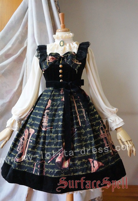 Surface Spell Musical Instruments Prints Lolita Jumper Dress
