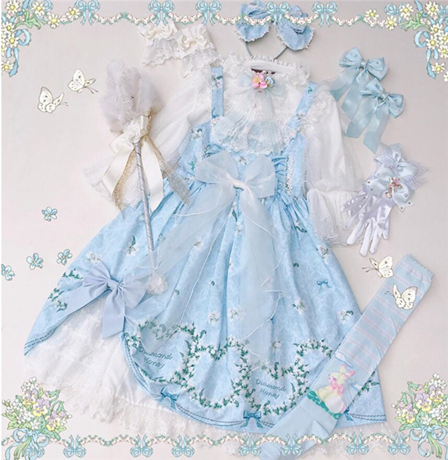 Diamond Honey ~Lily Story Lolita Jumper Light Blue L-in stock