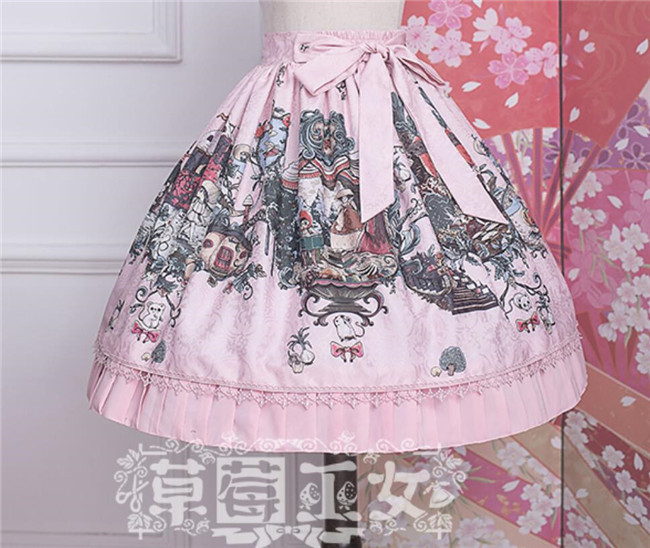 Strawberry Witch~ Chibor's Fairytale Dream Lolita Skirt -Ready Made