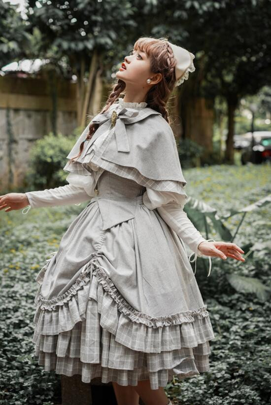 Doris Night ~College Style Lolita Vest JSK + Cape + Blouse -Ready made