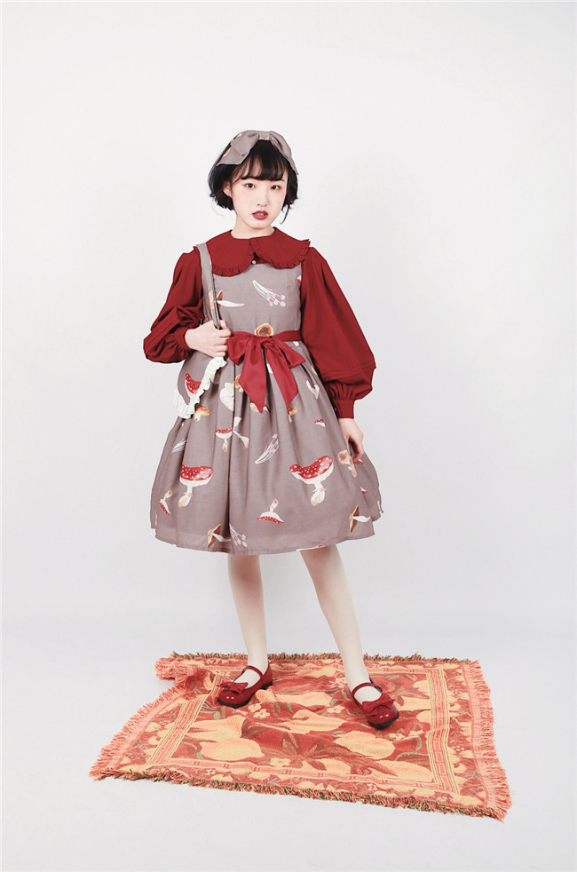 Mushroom~ Sweet Lolita Printed JSK Dress