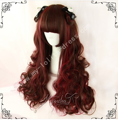 Dark Brown Wine Curls Lolita Wig $30.99Princess Wigs
