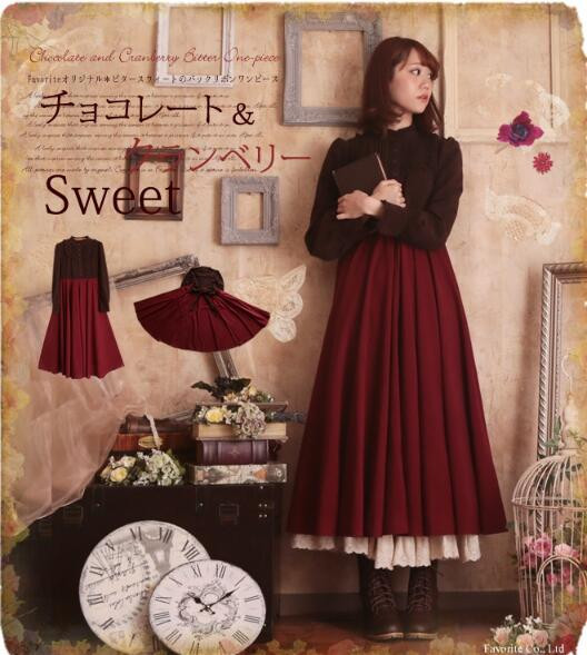 Vintage Slim Fake Two-pieces Lolita OP