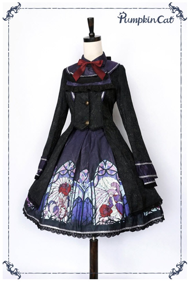 Beauty the Rose~ Jacquard Tailored Lolita Coat Charcoal Size L - In Stock