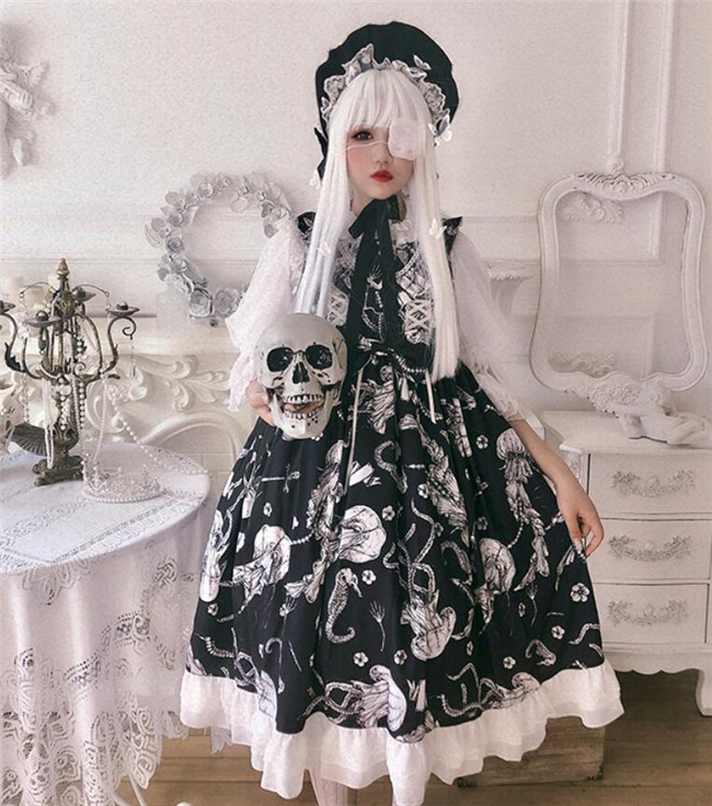 Diamond Honey ~Bone&Jellyfish Museum Gothic Lolita JSK -Ready Made