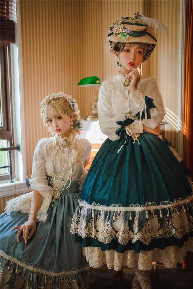 Miss Point ~ Elizabeth~ Elegant Lolita Fishbone Skirt Tea Party Version -Custom Tailor Available