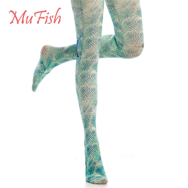 Green Hummingbird~ 120D Velvet  Lolita Printed Tights